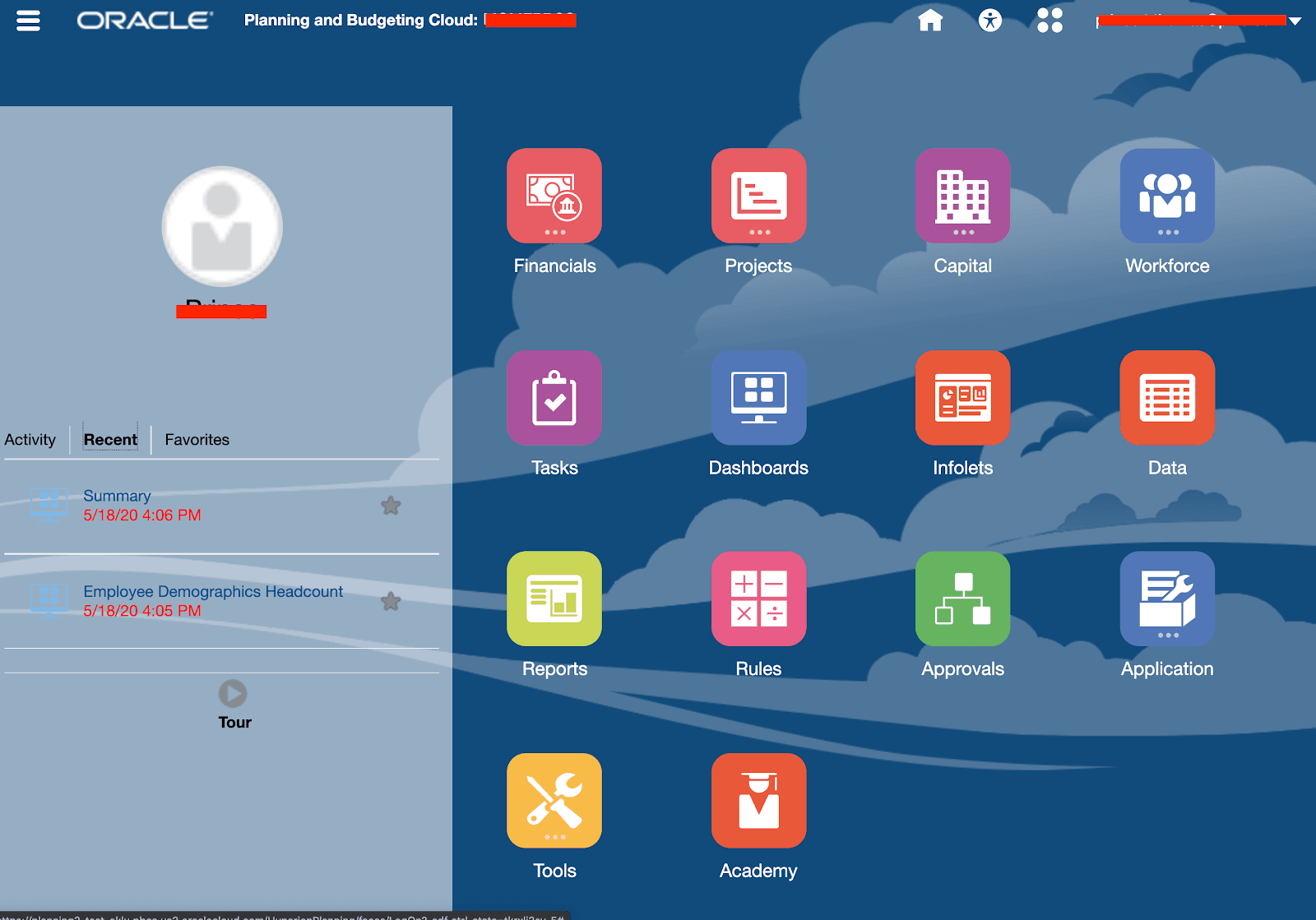 Home Screen Navigation in PBCS