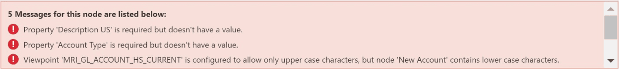 EDMCS Validation Error Messages