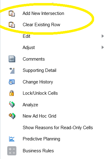 EPBCS Action Menus Step 5