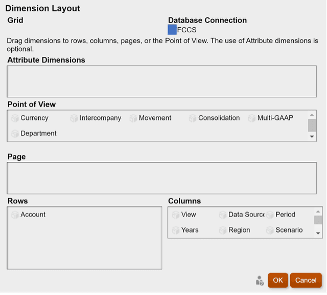 Dimension Layout Configuration