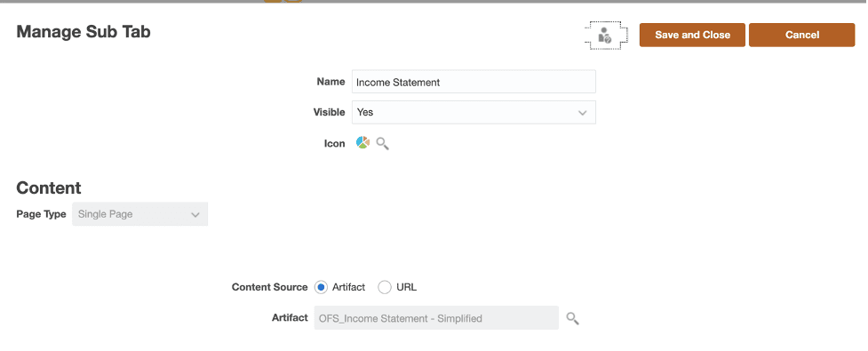 Sub-Tab Configuration