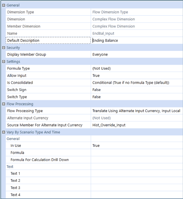 OneStream XF Flow Dimension Formulas
