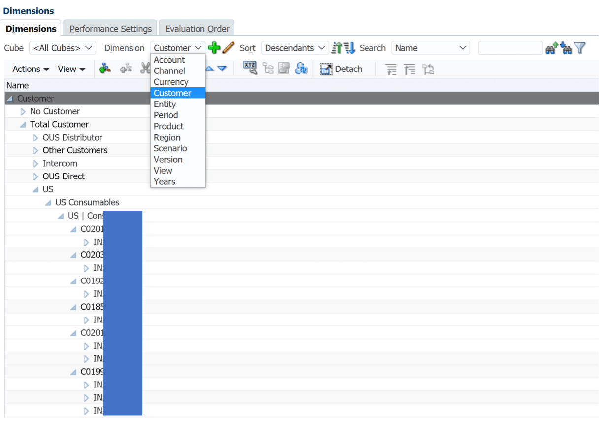 PBCS Dimensions Overview