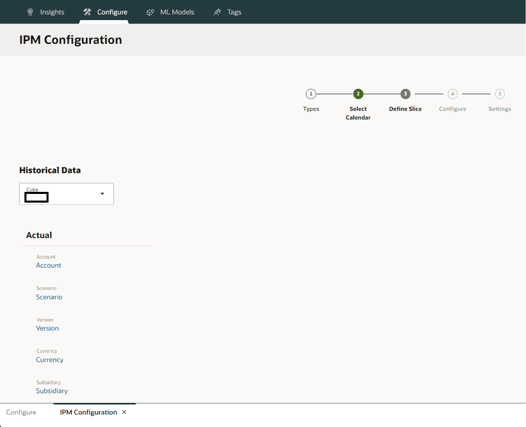 Defining the historical data slice