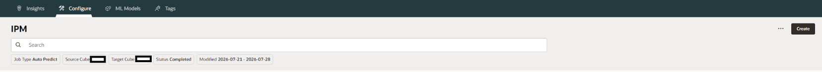 Selecting Create from the IPM Configure page