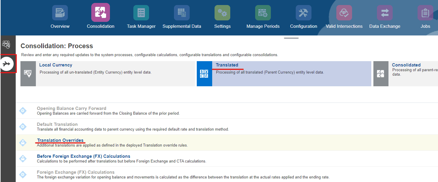 Step 1 - Translation Override Navigation